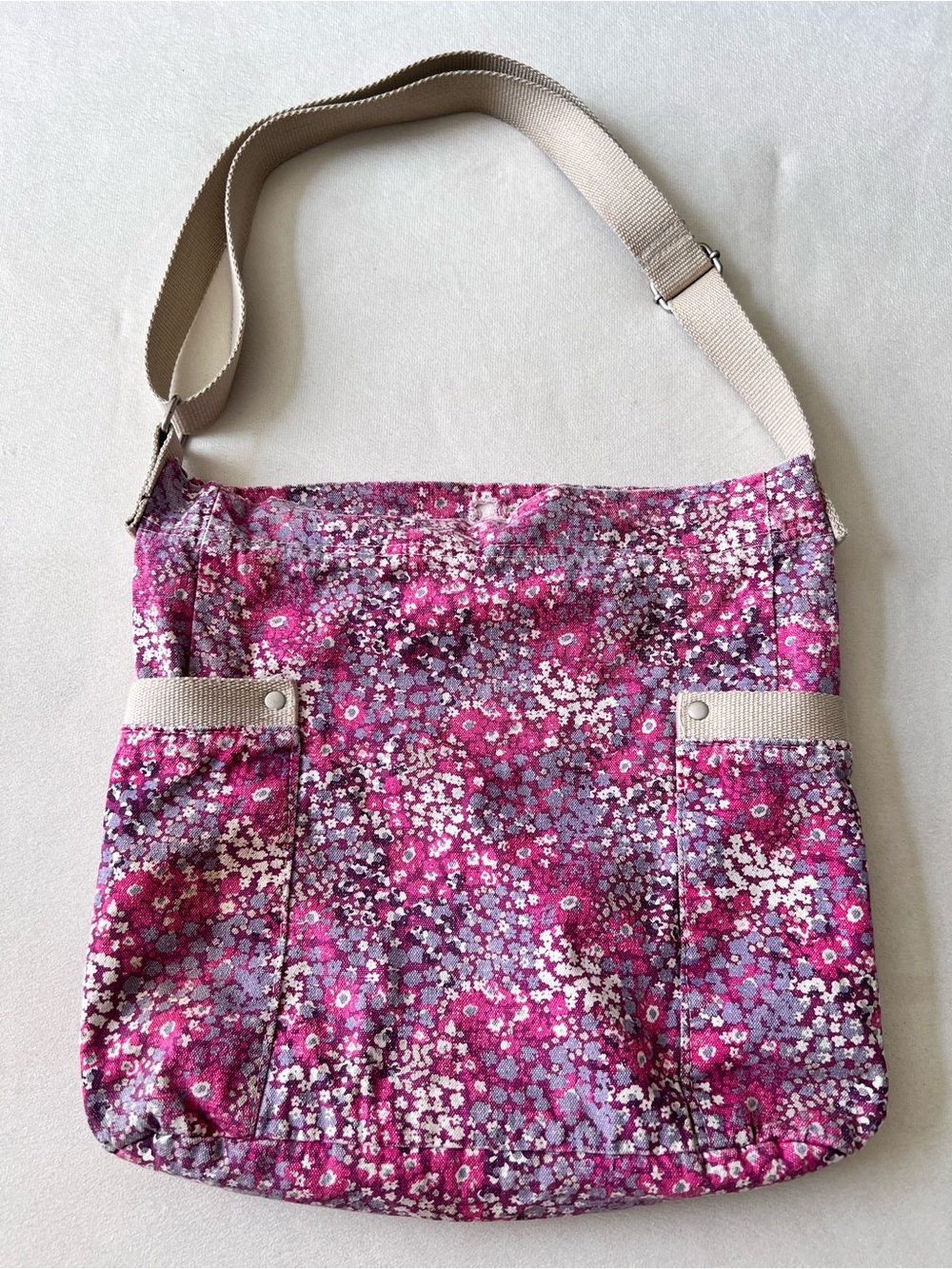 Mossimo Supply Co. Floral Shoulder Bag in Pink and Purple Book Bag School